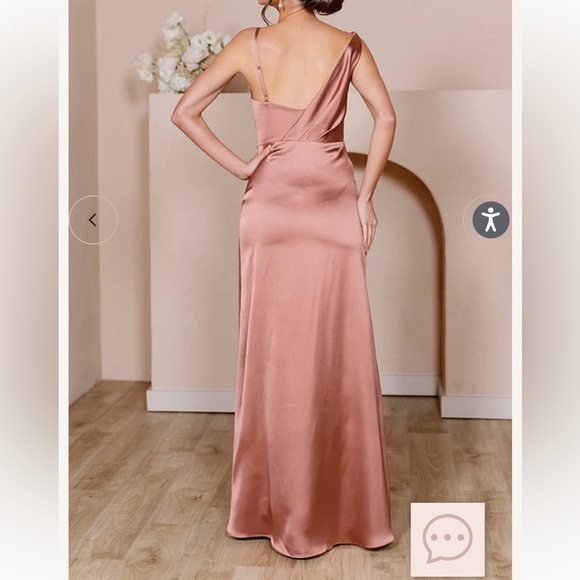 Revelry Satin Dress in Rose Quartz - Picture 3 of 5